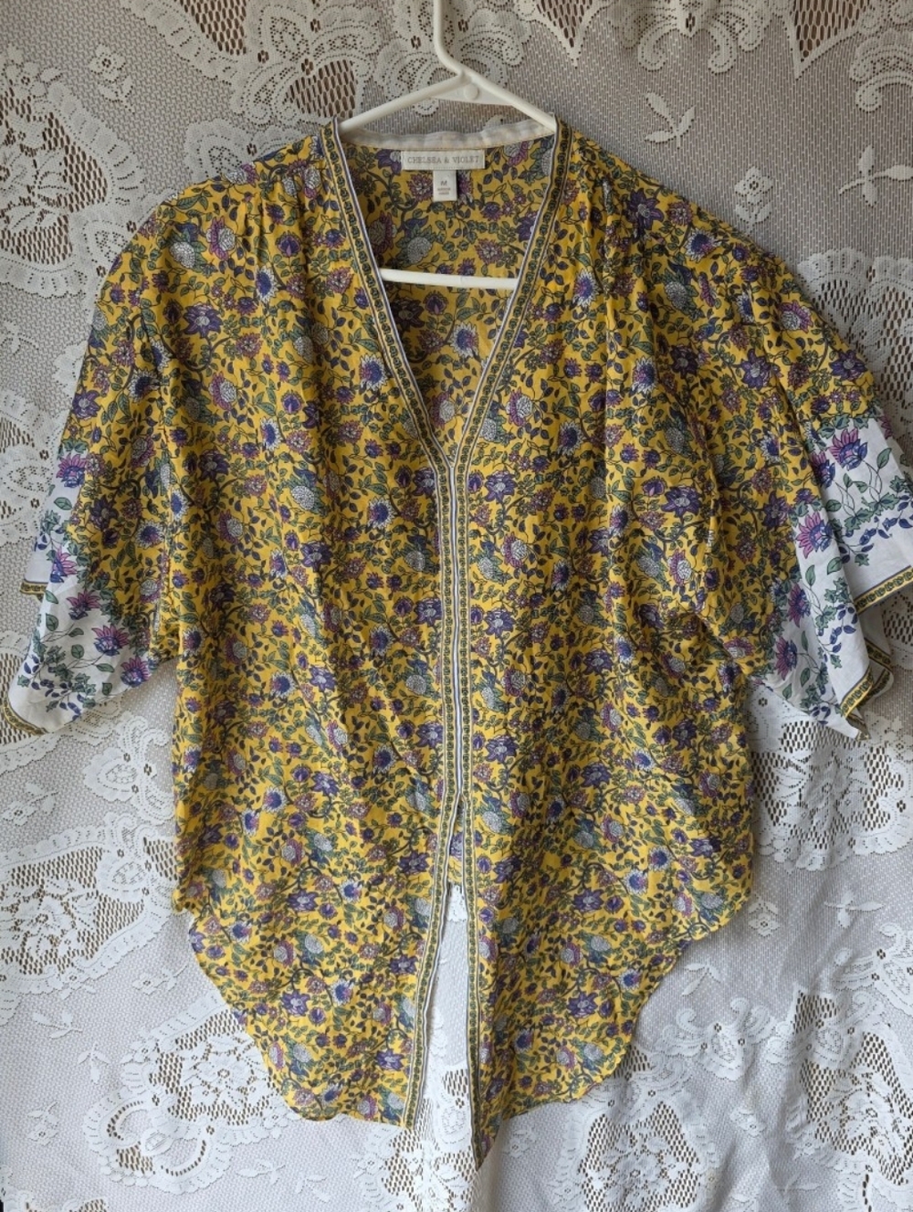 Yellow Floral Kimono Lightweight